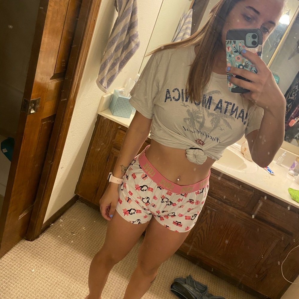 Penguin pajama shorts